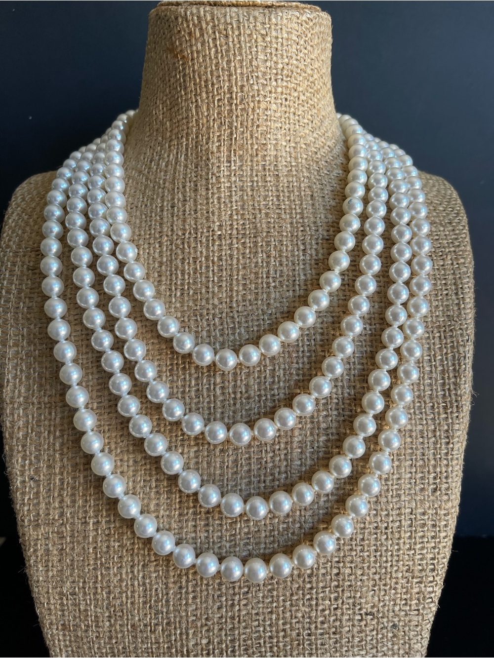 84” inches Classic faux Pearl Necklace.